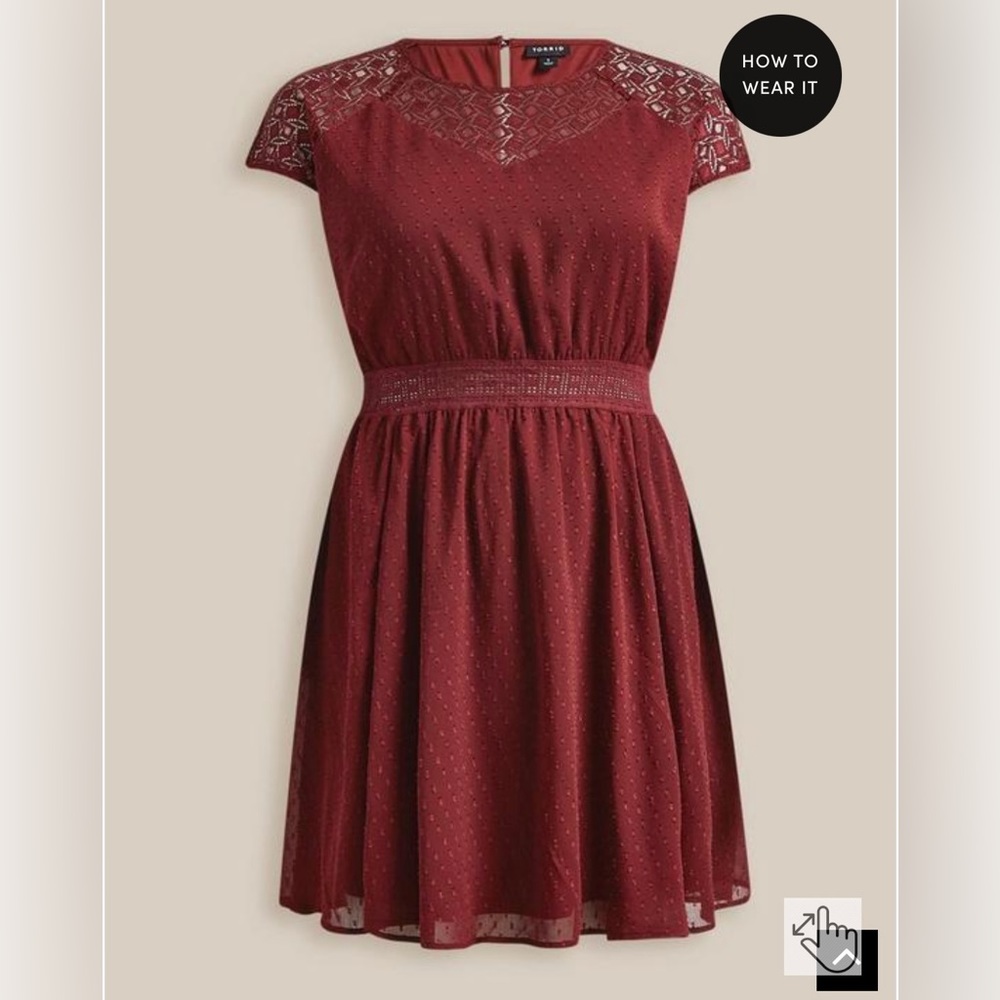 NWT Torrid Crochet Lace Skater Dress